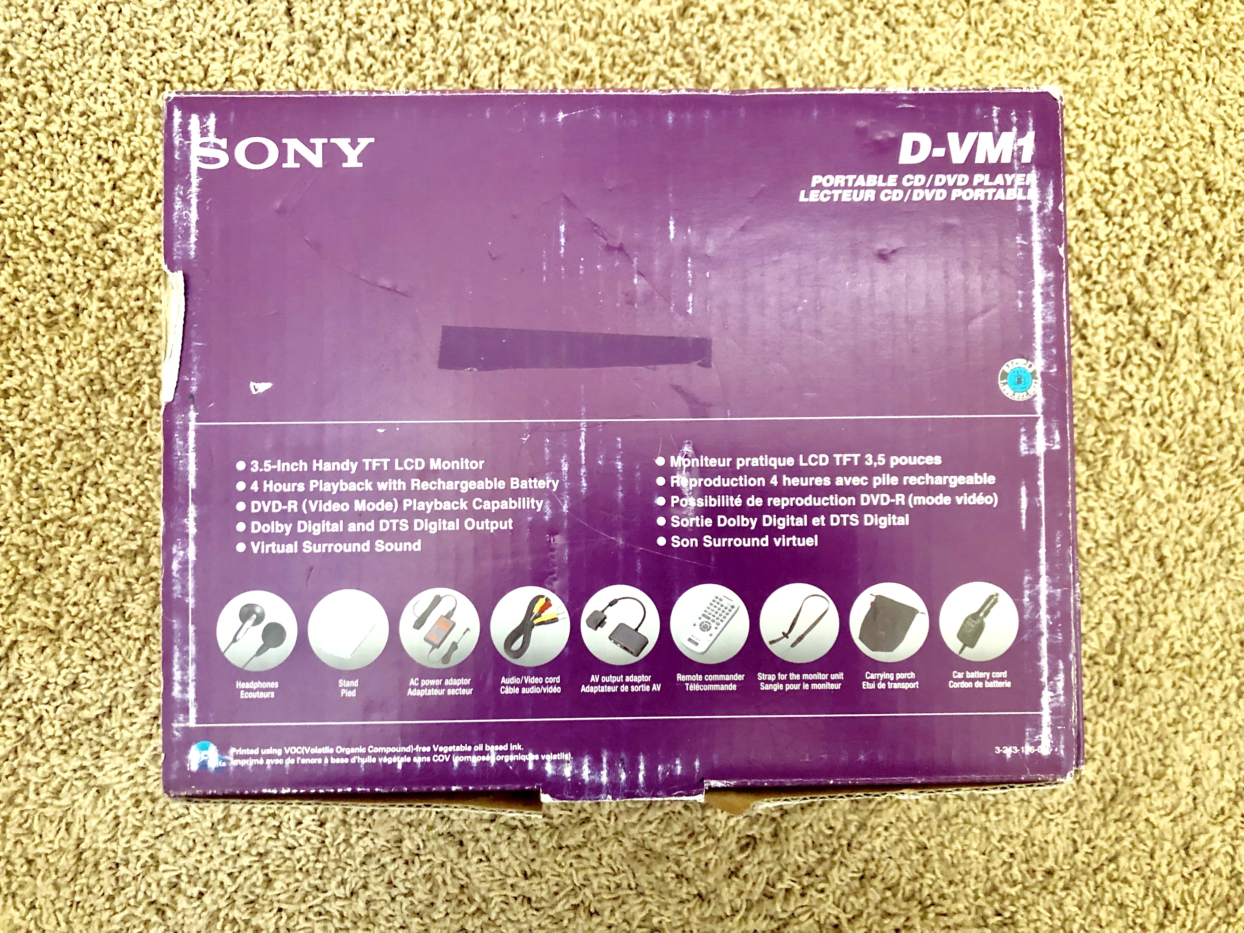Sony D-VM1 Silver Portable DVD CD Player