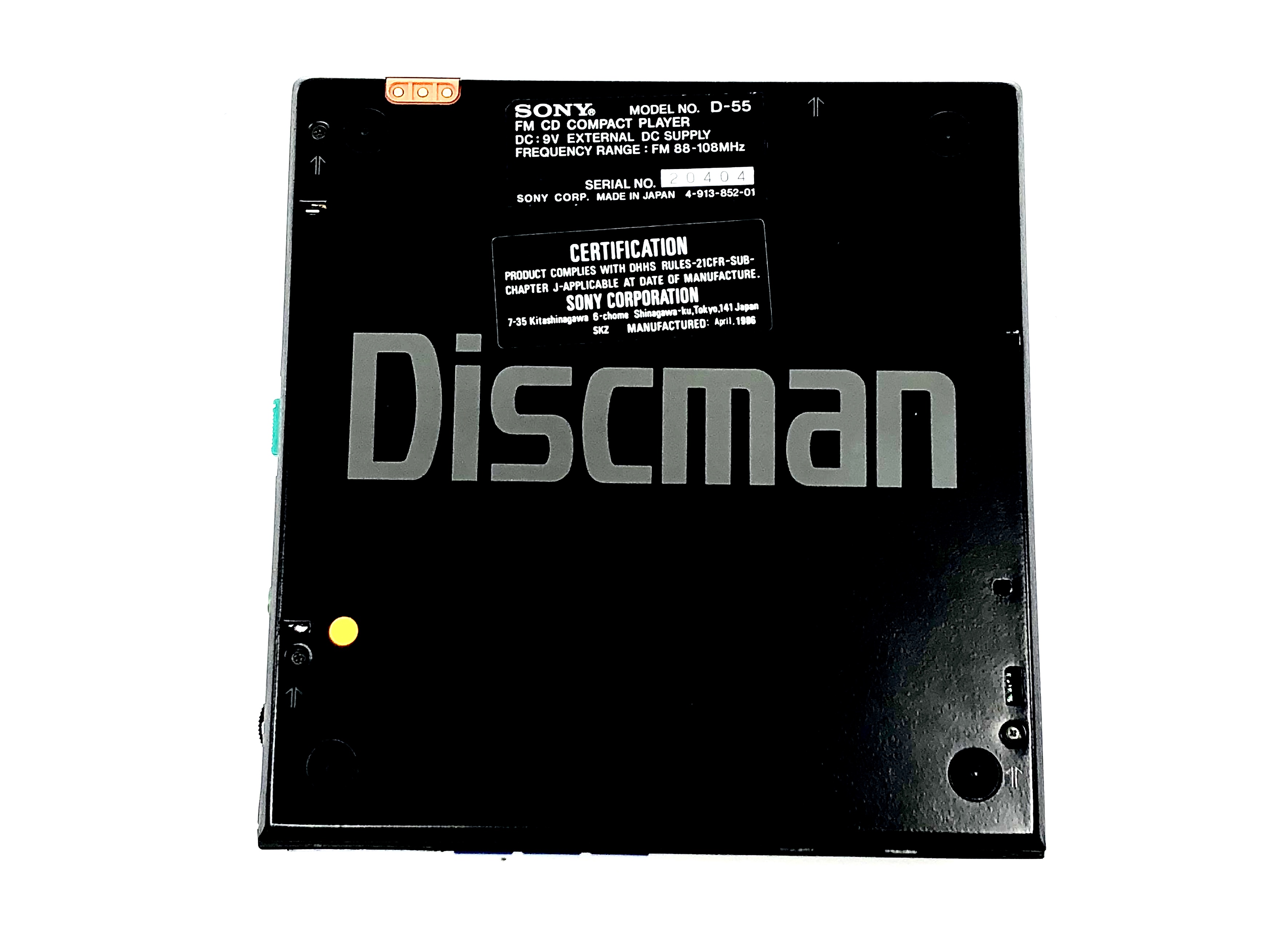 Sony Discman D-55 Portable CD Player with Stereo FM